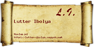 Lutter Ibolya névjegykártya